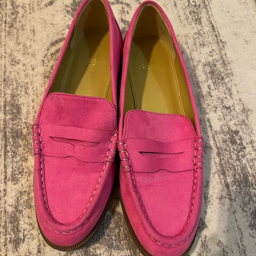 J. Crew Fuchsia Suede Loafers